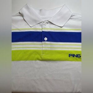 Ping Golf Polo Shirt Short Sleeve Size Large White